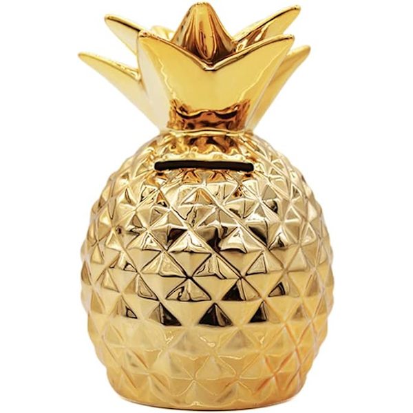 Ananas-aiheinen keramiikkapossu, koriste-esine, kodinsisustus, valokuvausrekvisiitta