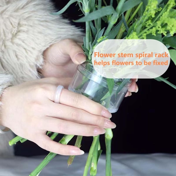 Pieces Bouquet Twister kukkien asetteluun, läpinäkyvä Ikebana Spiral Stem Holder, pyöreä kukkien asettelu pidike, Ikebana Spiral Stem Holder DIY Fl -projekteihin