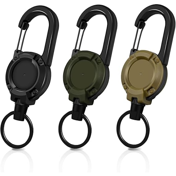 Pieces Uttrekkbare Nøkkelringer Uttrekkbar Nøkkelstripe ID-Kortholder Uttrekkbar Nøkkelring med 60cm Stålwirekabel