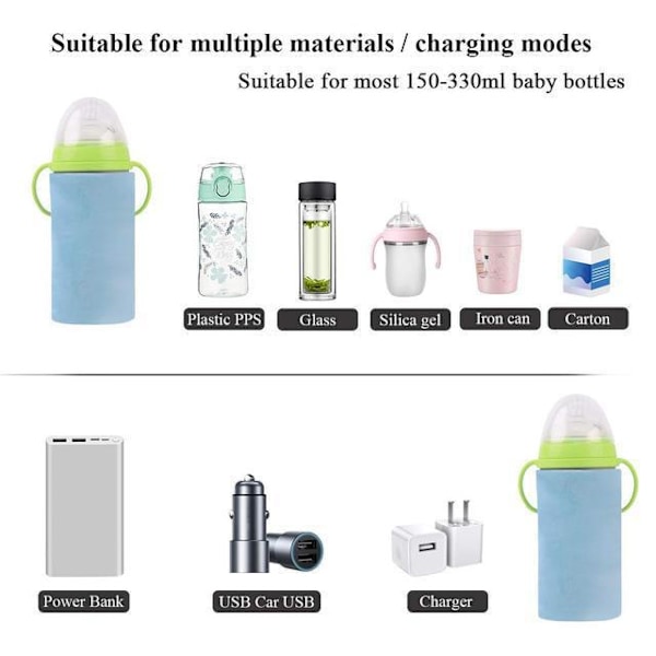 USB Mælkeflaske Varmeholder Baby Mælk, Vand Varmeholder Multifunktion