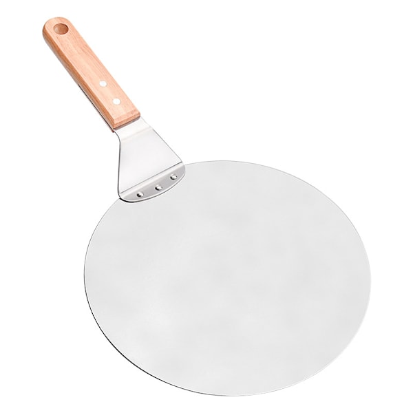 Pizzaspade i rostfritt stål med trähandtag, pizzaspade för pizzasten, brödspade, kakspad, pizzaskal
