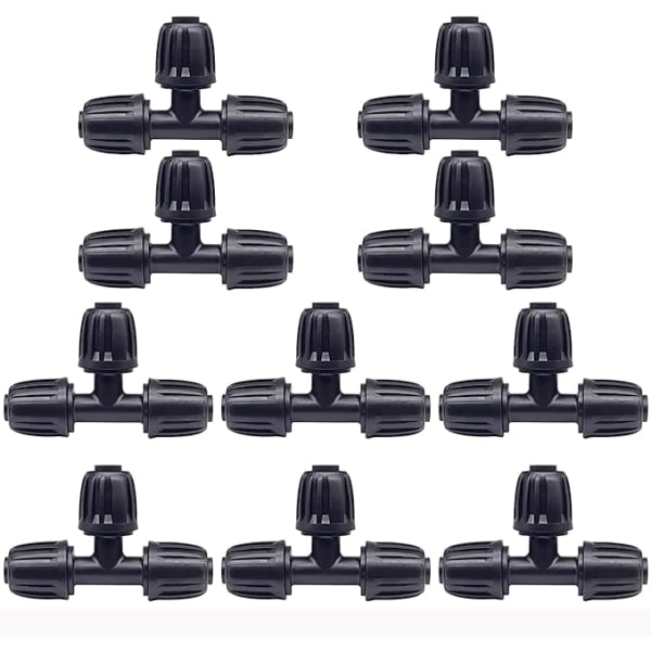 10 kpl 16 mm PE-putkiliitin T-liitin Puutarhakasteluletkun liitin T-liitin