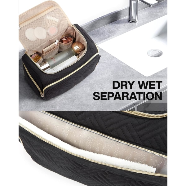 Rese-necessär, stor vidöppen resväska för toalettartiklar, smink