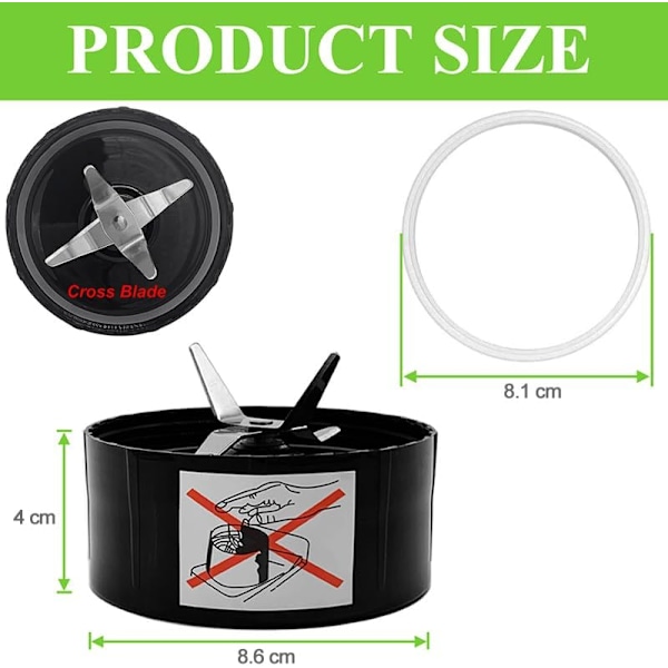 3 stk. Udskiftningsblade til Magic Bullet Blender Mixer, 250W Magic Bullet Blade Reservedele, Magic Bullet Krydsblad Tilbehør