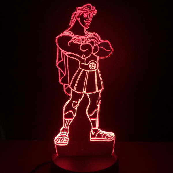 Heracles 3D LED Nattljus Sovrumsbordslampa Ändrar färg