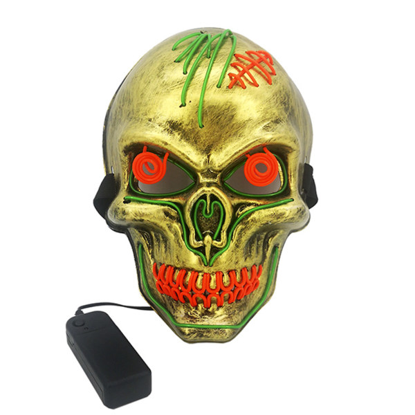 Skeleton LED Mask Skrämmande självlysande mask Cosplay rekvisita Halloween
