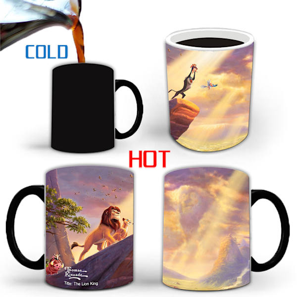Lion King Simba färgskiftande mugg Keramisk kaffemugg Thermal tekopp Nyhetspresent