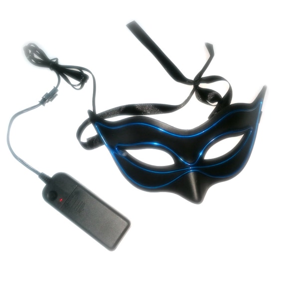 Luminous Fox Mask Half Face Black Mask Cosplay Kostym rekvisita