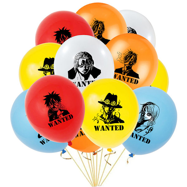 10 st One Pieces Ace Luffy Skull Latex Ballong Set Party Dekoration