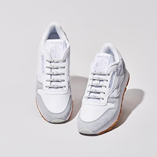 Hvide elastiske snørebånd uden binding, no-tie snørebånd til sneakers og løbesko