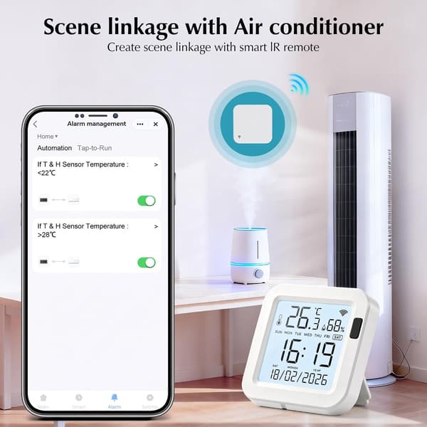 WiFi-termometer och hygrometer, smart temperatur- och luftfuktighetsmätare med app