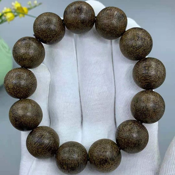 Naturligt vitt Agarwood Buddha Beads Armband Enkel Cirkel Runda Pärlor Agarwood Armband Rosenkrans Pärlor