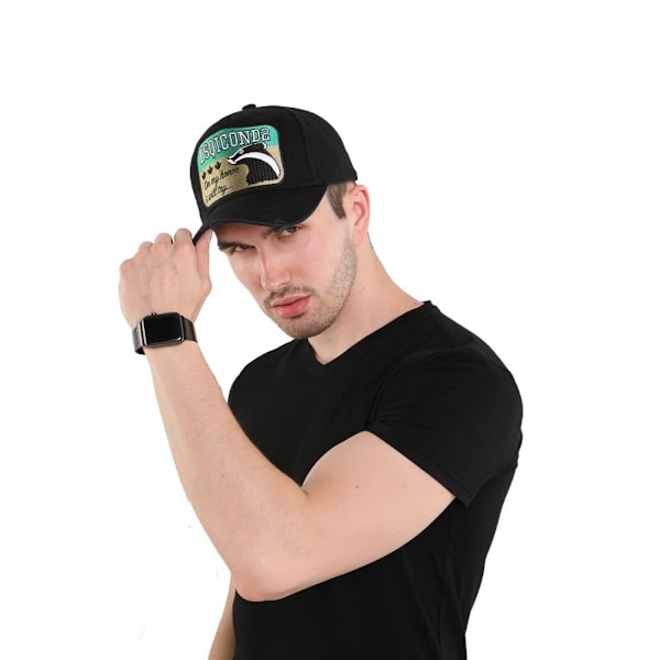 DSQ Baseball Cap Outdoor DSQICOND2 Snapback Hat Justerbar Svart