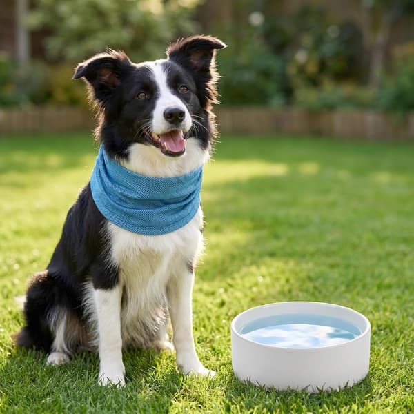2-pak kølende bandanaer til hunde, åndbare issilke-halsklæder til sommer, medium