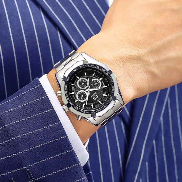 Herr Quartz Watch Casual Armbandsur Black Multi Watch
