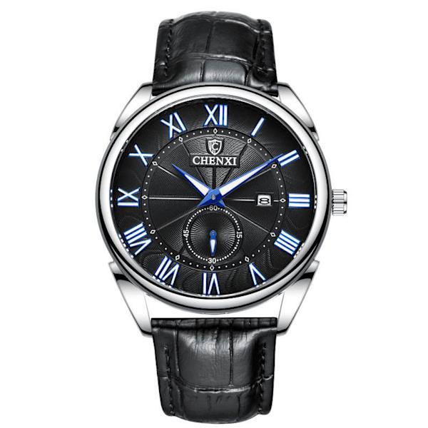 Herr Quartz Watch Business Watch Blue Dial Vattentät Lysande