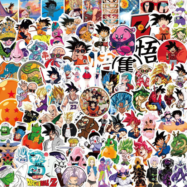 50 st Dragon Ball Cool Cartoon Stickers PVC vattentät dekal för barn