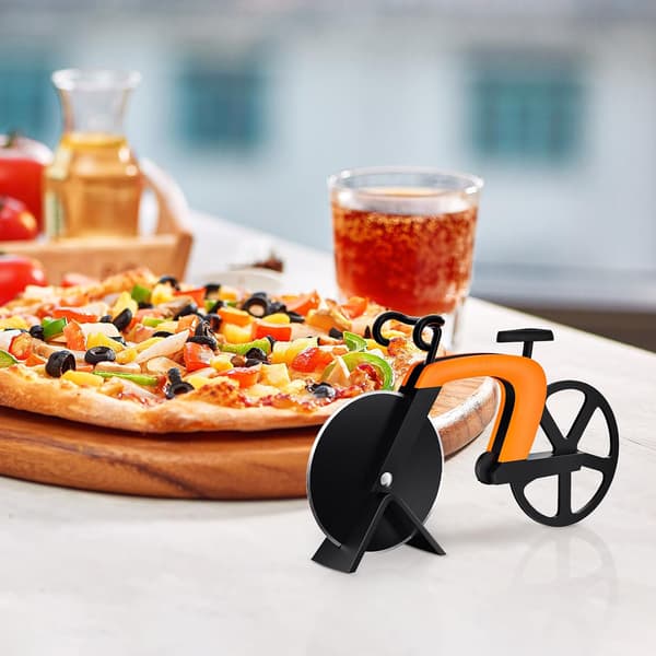 Cykel Pizzaskærer med Nonstick Rustfrit Stål Hjul til Cykelelskere