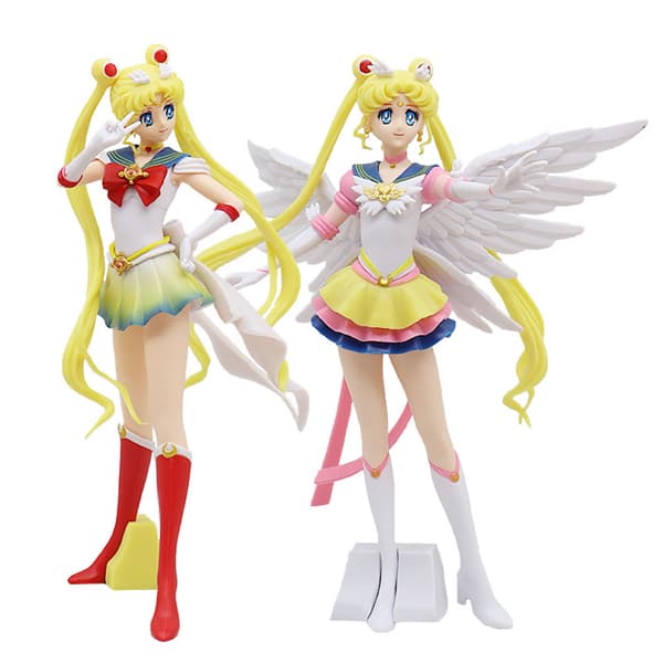 2 st Sailor Moons Anime Figur Leksak Samling Modell Dekoration Samlarobjekt Staty