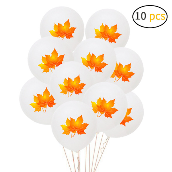 10st Thanksgiving Maple Leaf Latex Ballong Set Party Dekoration