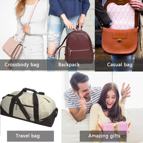 Justerbar bred axelrem för crossbody-väskor med vridbara silverkrokar