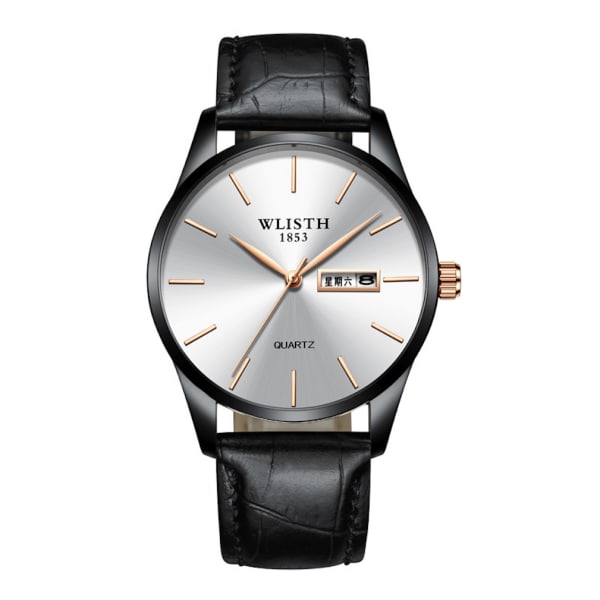 Herr Quartz Watch Business Watch med Date White Urtavla Vattentät