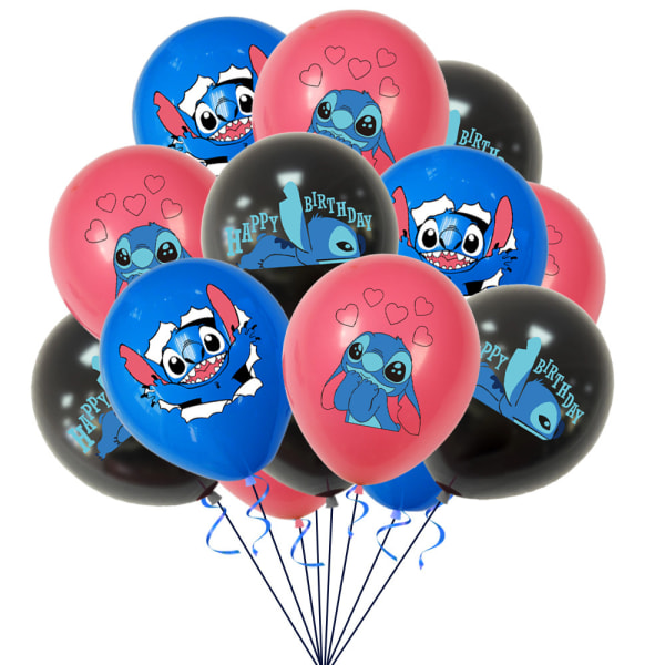 50st Lilo Stitch Blå Rosa Latex Ballong Set Party Dekoration