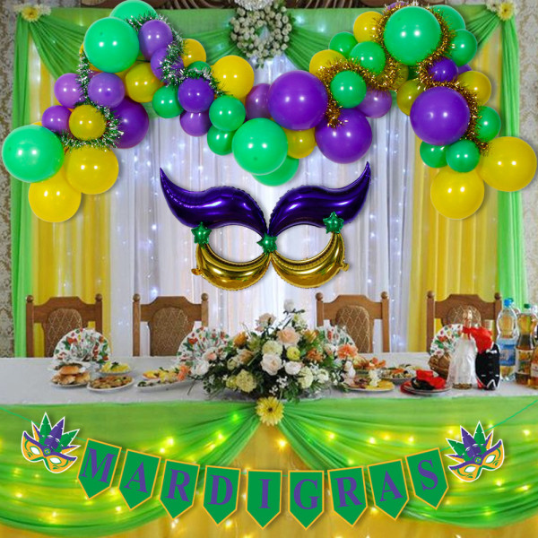 Mardi Gras Carnival Fiesta Latex Balloon Arch Kit Set Festdekoration