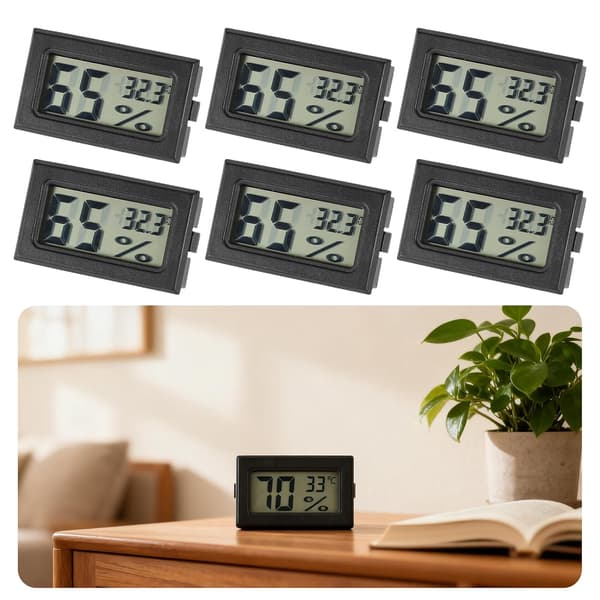 6-pakning digitalt termometer og hygrometer LCD-måler for romtemperatur og luftfuktighet