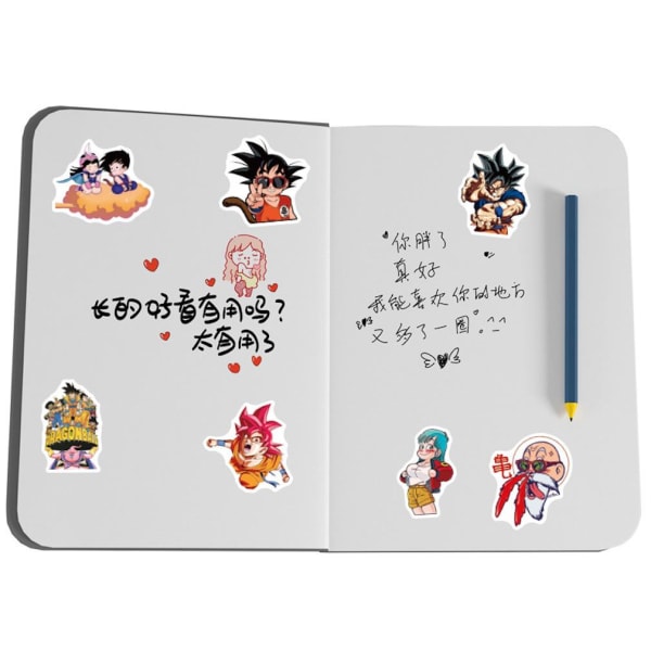 50 st Dragon Ball Cool Cartoon Stickers PVC vattentät dekal för barn