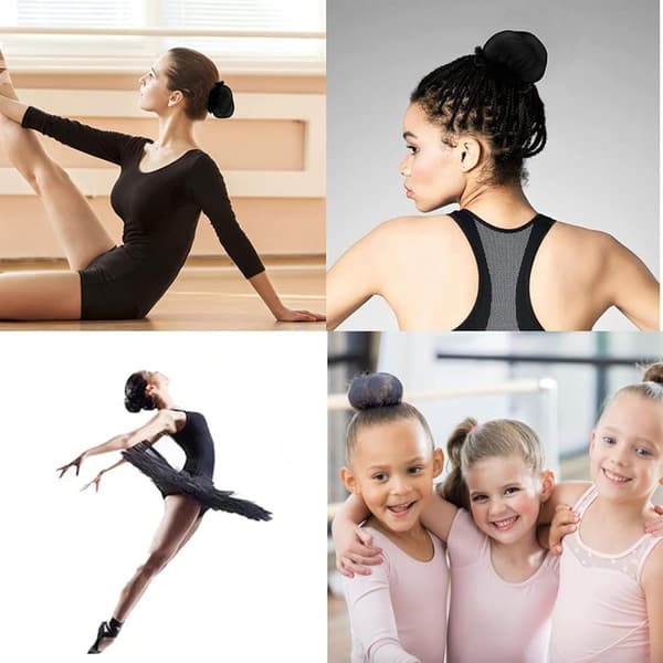 6 stk. ballet-hårnet, genanvendelige elastiske net til knold for kvinder og piger