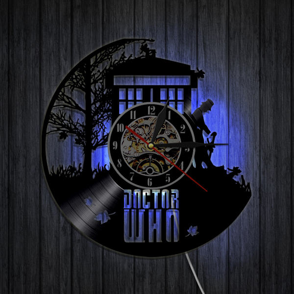 Doctor Who Vinyl Väggklocka Record Klocka Retro Dekor Väggkonstklocka