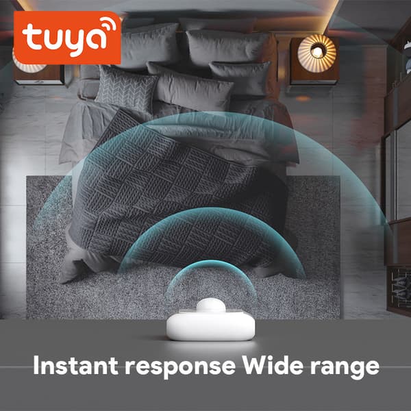 Tuya Smart WiFi/Zigbee 3-i-1 Bevegelses- og Lyssensor for Scenekontroll