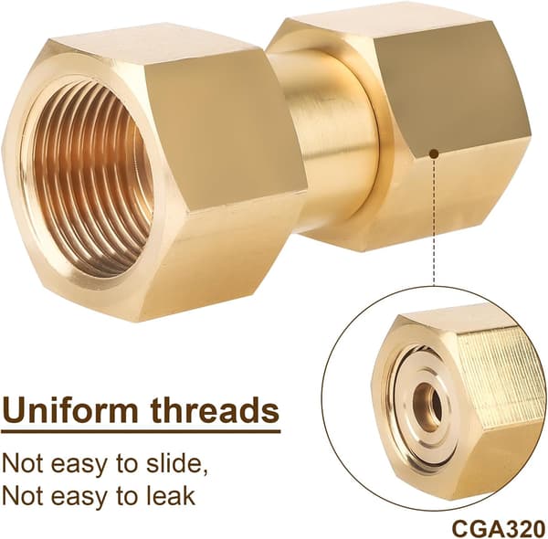 Messing CGA-320 til CGA-580 gastankadapter til CO2 Argon svejseregulator