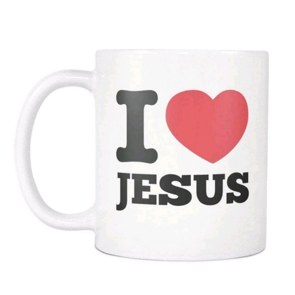 Jag älskar Jesus keramisk kaffemugg Tekopp Nyhetsgåva