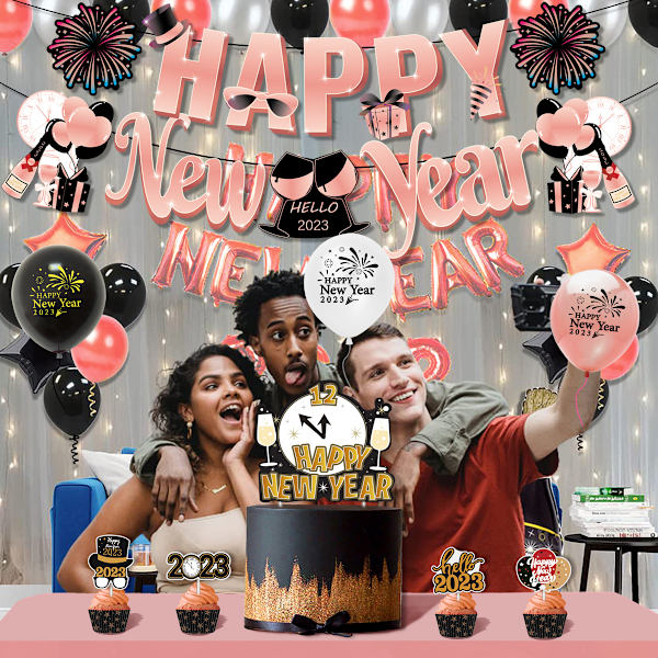 2023 nyår Grattis på födelsedagen set latex ballonger party dekoration kit