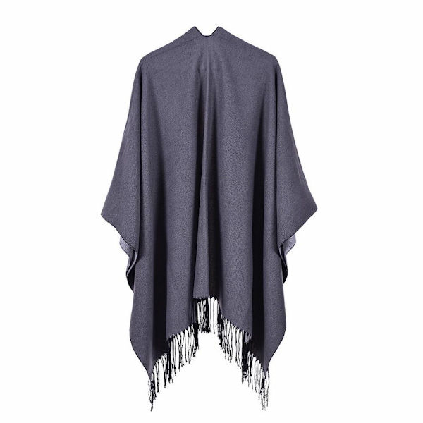 Filt Fringed Fåll Sjal Wrap Cardigan Coat Cashmere Feel