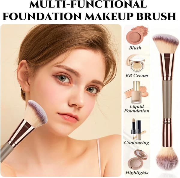 Makeuppensel med to ender til foundation, pudder, concealer, blush og bronzer