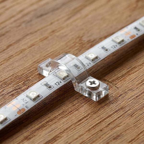 100 st PC LED-remsklämmor 10 mm vattentäta transparenta monteringsfästen