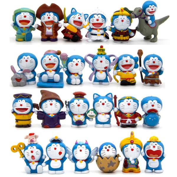 24 st Doraemon Anime Figur Leksak Samling Modell Dekoration Samlarobjekt Staty