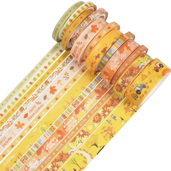 18 ruller efterårs-washi-tape sæt dekorativ tape til dagbøger og hobbyprojekter