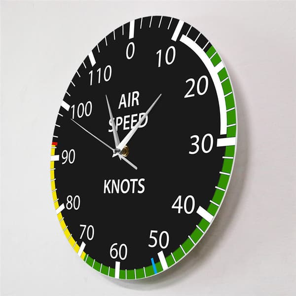 Airspeed väggklocka, 12 tums akryl flyginstrument cockpit-dekor