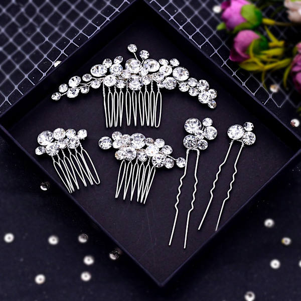 Brud Rhinestone Hår Hårlås Handgjorda Bröllopshår Kam Hår Kam Huvud
