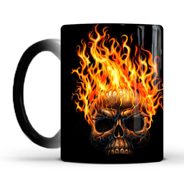 Creepy Skull Color Changing Mug Keramisk kaffemugg Thermal tekopp Nyhetspresent