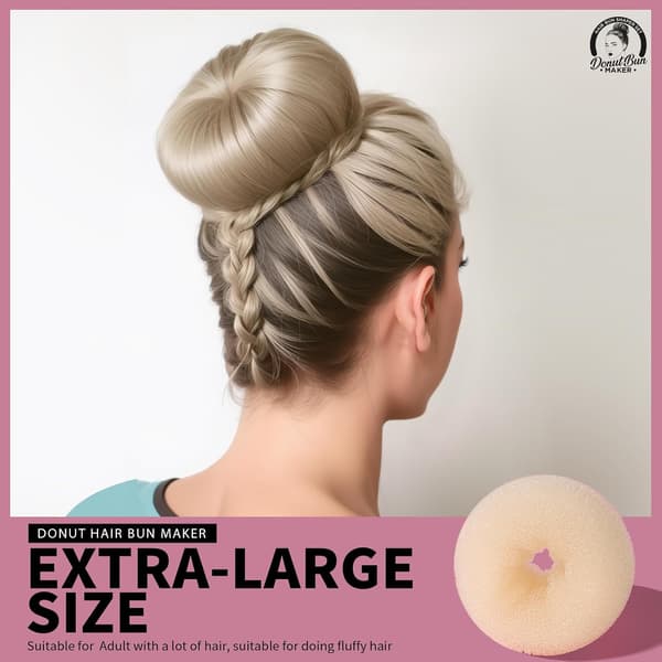 4-størrelses hår-donut-sæt med 20 hårnåle til ballet-opsætning og styling