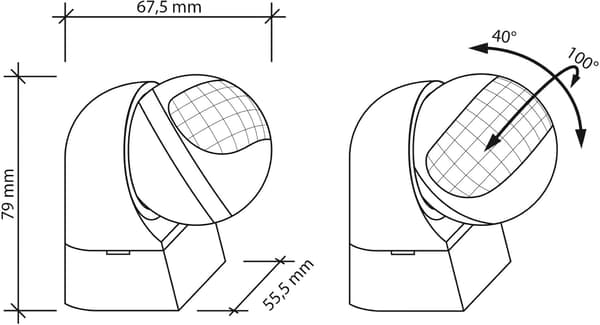Utomhus PIR-rörelsesensor, 12m räckvidd, 180° detektering, IP44, 220-240V AC