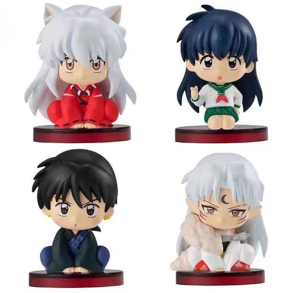 4 st Inuyasha Anime Figur Leksak Samling Modell Dekoration Samlarobjekt Staty