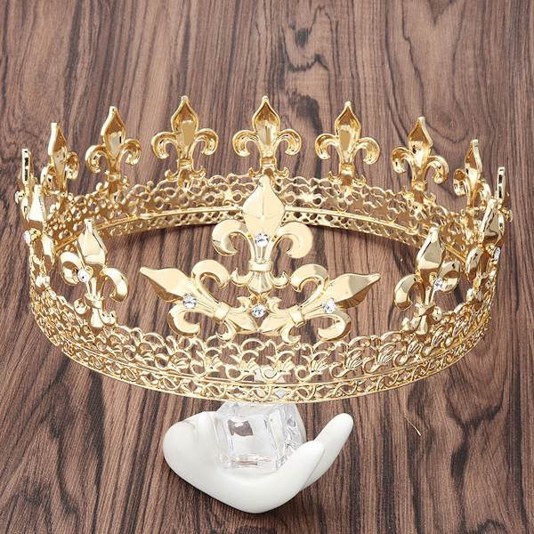 King Crown Tower Style Tiara Boy Men Headpiece