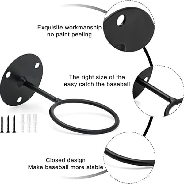Väggmonterat rack för basebollar och golfbollar för förvaring och visning