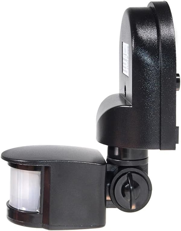 PIR-rörelsesensorbrytare, 5-12 m räckvidd, 180° detektering, IP44, 220-240V AC